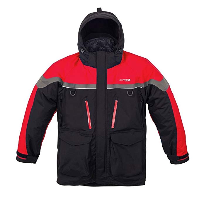 Clam Outdoors Ice Armor Extreme Weather Black/Red/Grey Parka (110253-10253-Par)