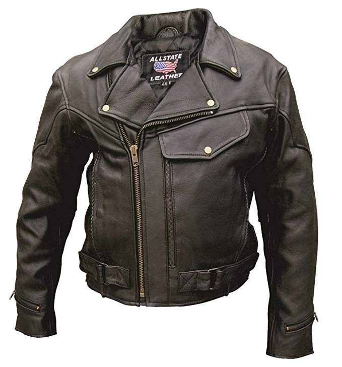 Men's Vented jacket with braid trim, pockets & full sleeve zipout liner. Antique Brass Hardware (Buffalo Leather)