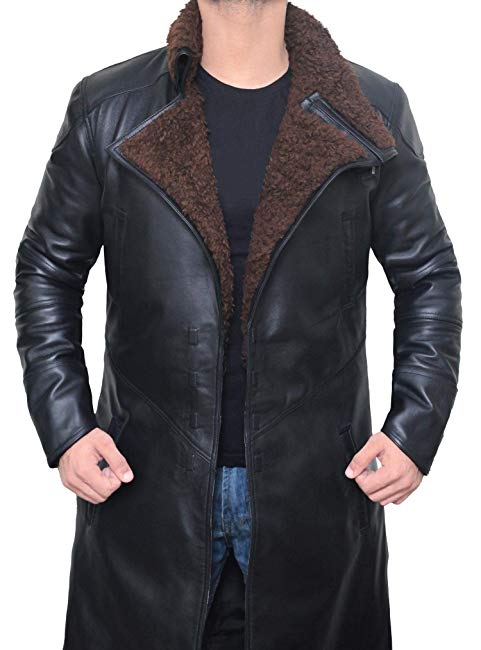 Mens Trench Coat Shearling - 2049 Mens Long Trench Coat Jackets for Winter