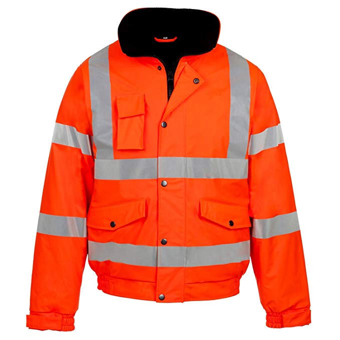 Forever Mens Rainsuit Hi Viz Waterproof Storm Jacket Workwear Security Coat