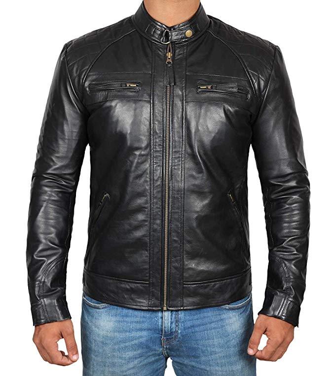 Black Leather Jacket Men - Genuine Lambskin Men Leather Jacket