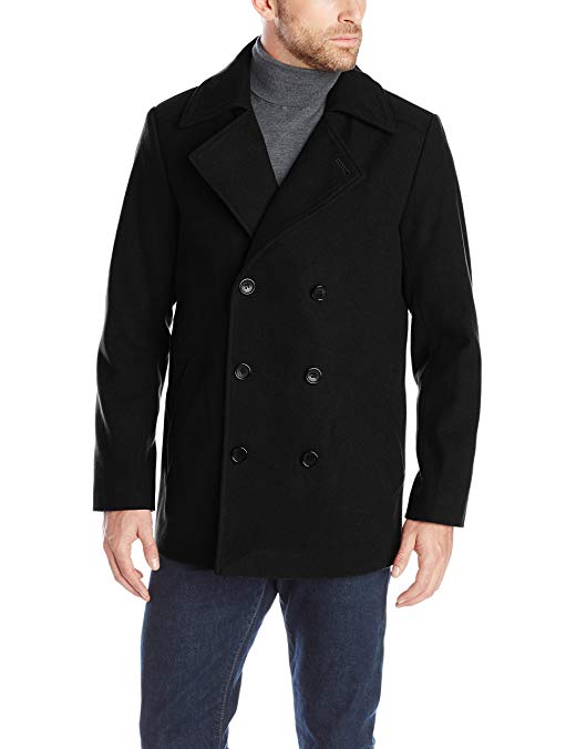 Haggar Men's Bedford Double-Breasted Peacoat