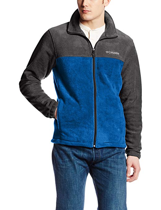 Columbia Men's Steens Mountain Full Zip 2.0 Soft Fleece Jacket, Charcoal Heather/Marine Blue, Large