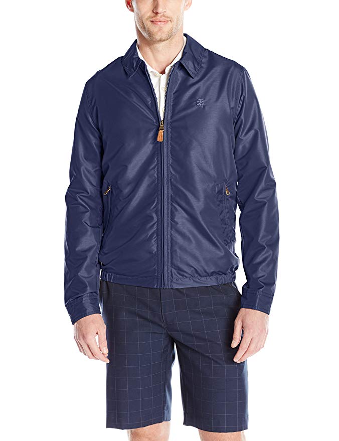 IZOD Men's Golf Jacket with Faux Leather Tabs