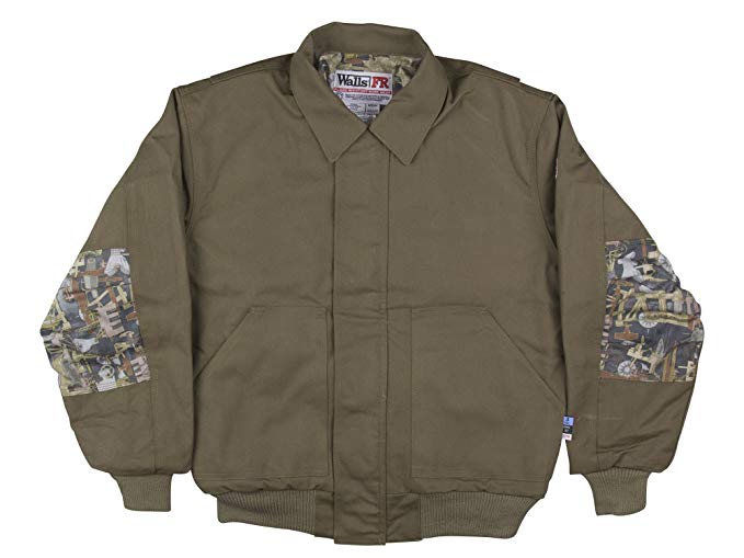 Oil and Gas Safety Supply Flame Resistant Insulated Camo Bomber Jacket