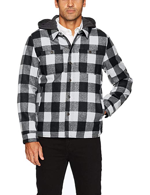 Levi's Men's Buffalo Plaid Two Pocket Hooded Shirt Jacket