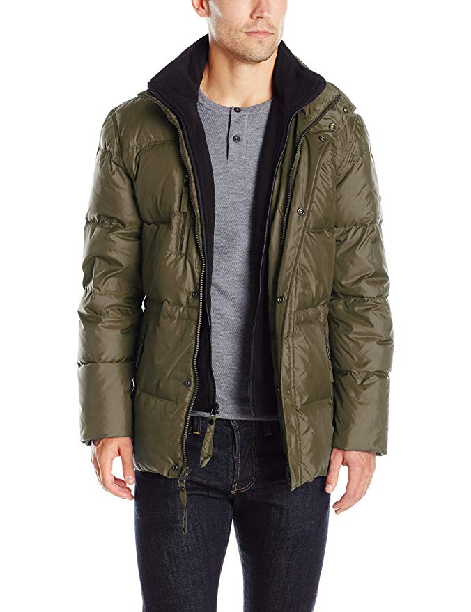 Marc New York by Andrew Marc Men's Blizzard Down Parka with Fleece Bib