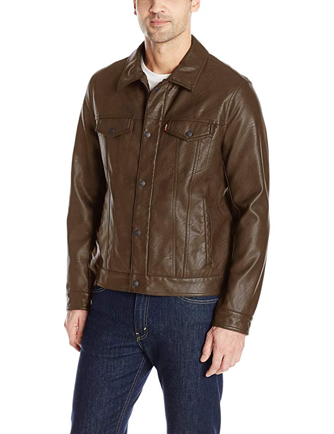 Levi's Men's Smooth Lamb Touch Faux Leather Classic Trucker Jacket