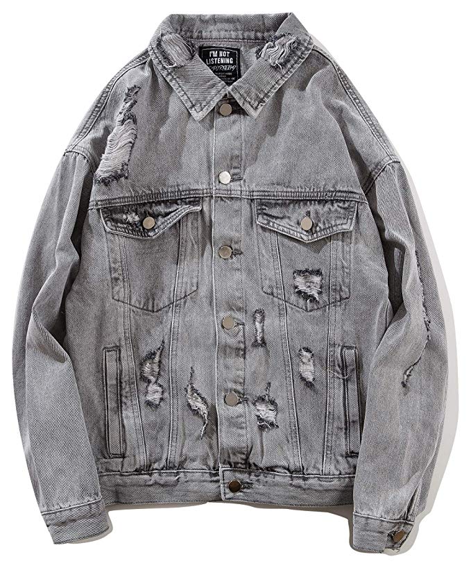 PIZOFF Mens Hipster Washed Denim Jacket