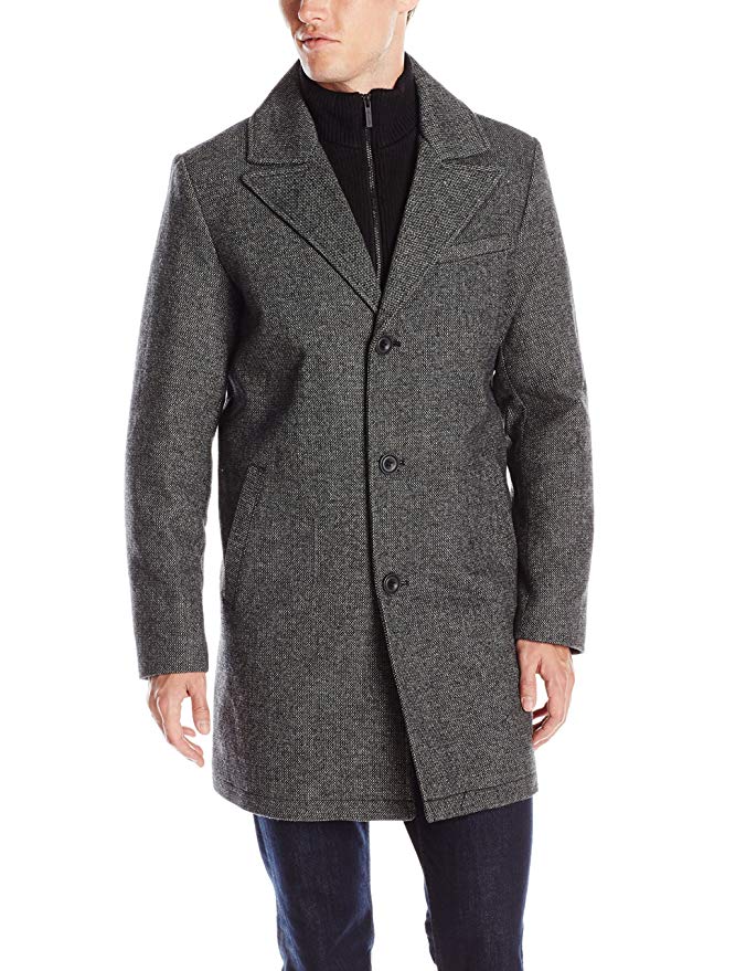 Kenneth Cole New York Men's Walker Coat With Knit Bib