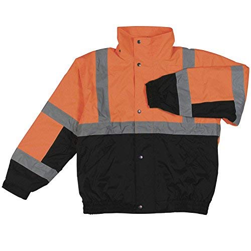 ERB 61608 S106 Class 2 Bomber Jacket, Orange and Black, 5X-Large