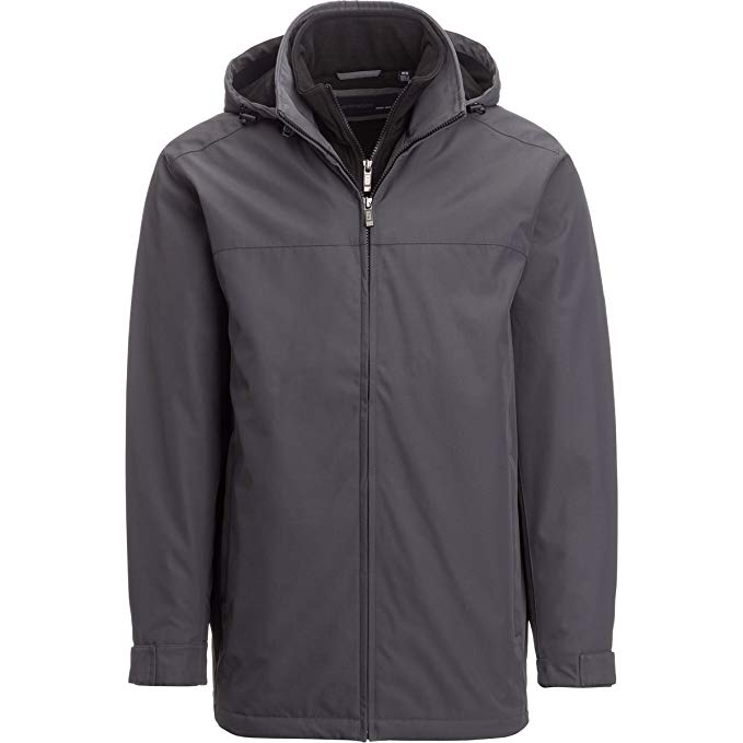 Weatherproof Ultra Tech Men's Jacket, Double Zip Hooded Water Repellant Coat