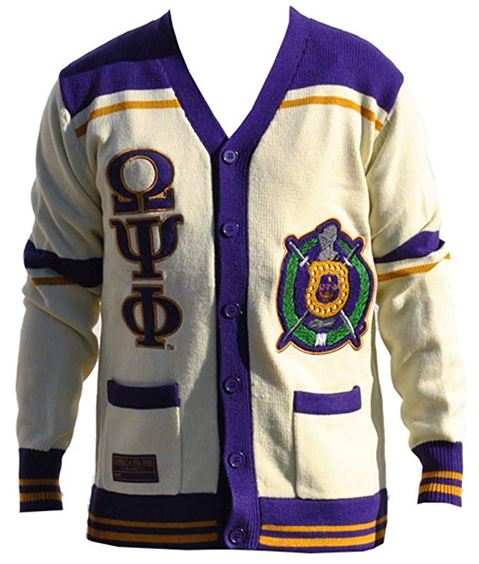 Omega Psi Phi Fraternity Mens Wool Sweater 4XL White
