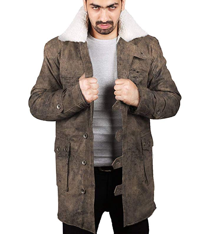 Laverapelle Men's Bane Genuine Distressed Leather Shearling Coat - 1502848