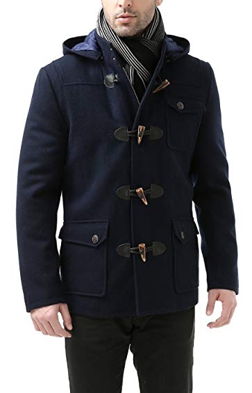 BGSD Men's 'Nathan' Wool Blend Patch Pocket Short Toggle Coat