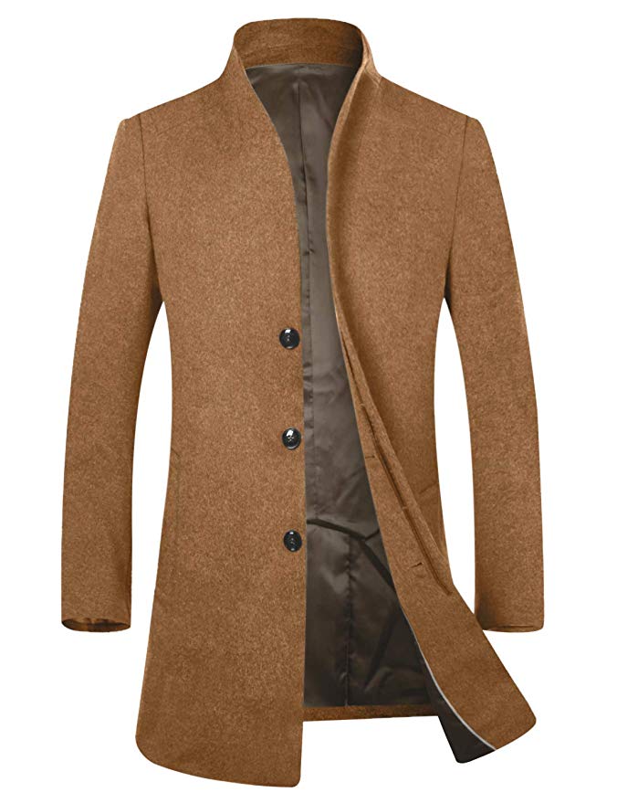 APTRO Men's Wool Trench Coat Winter Business Suits Quality Long Top Coat Jacket