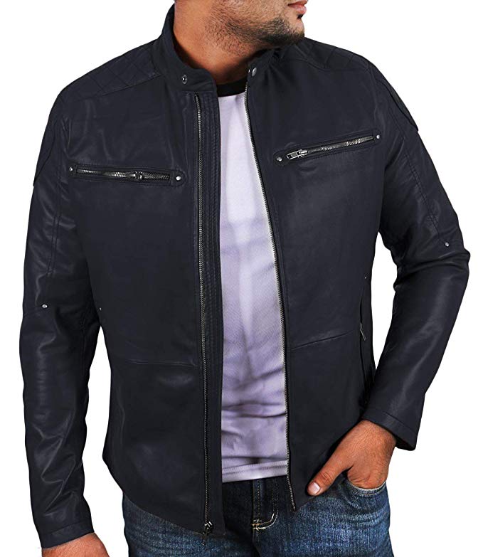 Laverapelle Men's Black Genuine Lambskin Leather Jacket - 1501225