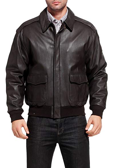 Landing Leathers Air Force Men's A-2 Goatskin Leather Flight Bomber Jacket (Regular & Tall)