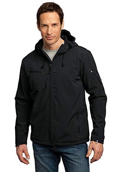 Port Authority Men's Textured Hooded Soft Shell Jacket