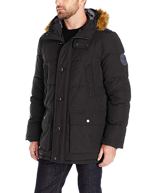 Tommy Hilfiger Men's Arctic Cloth Full Length Quilted Snorkel Jacket