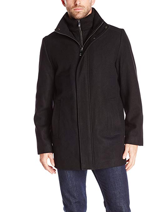 Calvin Klein Men's Car Coat with Front-Zip Bib