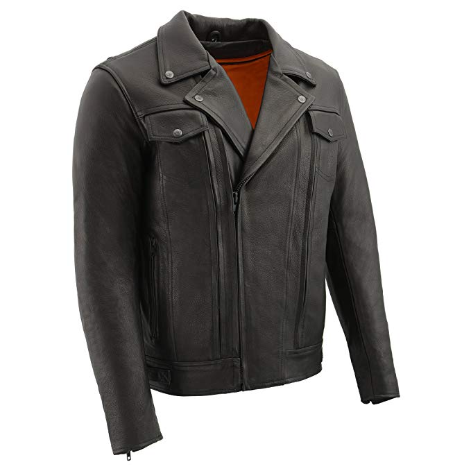 Milwaukee Leather Men's Double Side Utility Pistol Pete Jacket (Black, XX-Large)