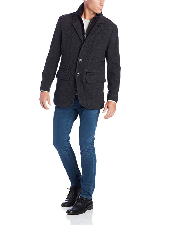 Marc New York by Andrew Marc Men's Hanson Coat with Removable Bib