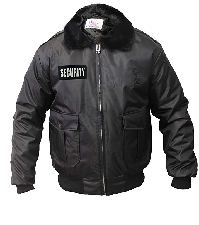 Watch-Guard Bomber Jacket with Reflective Security ID (Black)