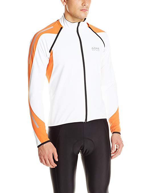 GORE BIKE WEAR Men´s Phantom 2.0 Windstopper Soft Shell Jacket, JWPHAS, White/Blaze Orange, L