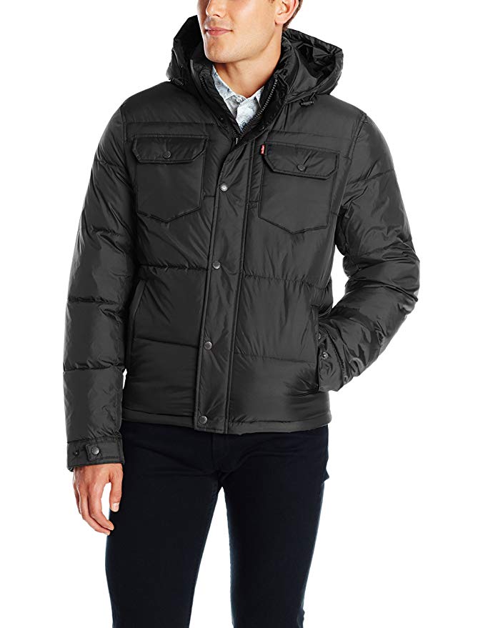 Levi's Men's Two-Pocket Puffer Hooded Jacket