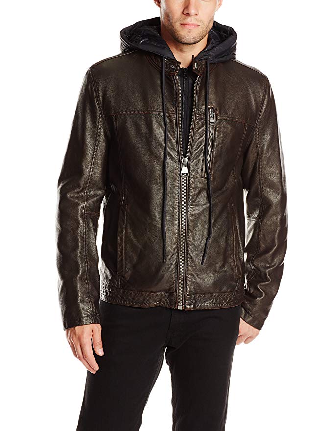 Marc New York by Andrew Marc Men's Washington Distressed Faux Leather Jacket