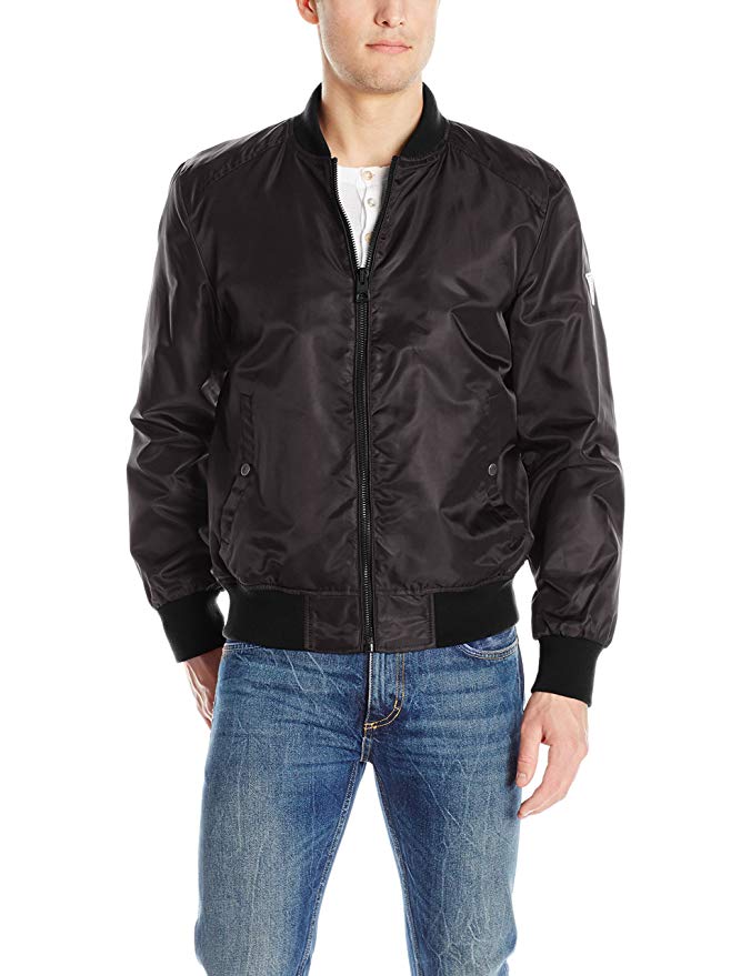 Guess Men's Nylon Embroidered Bomber Jacket