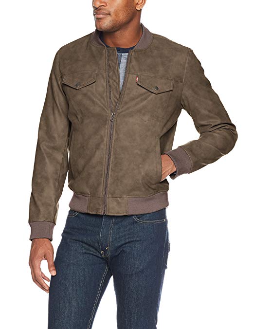 Levi's Men's Faux Suede Lightweight Trucker Bomber Jacket