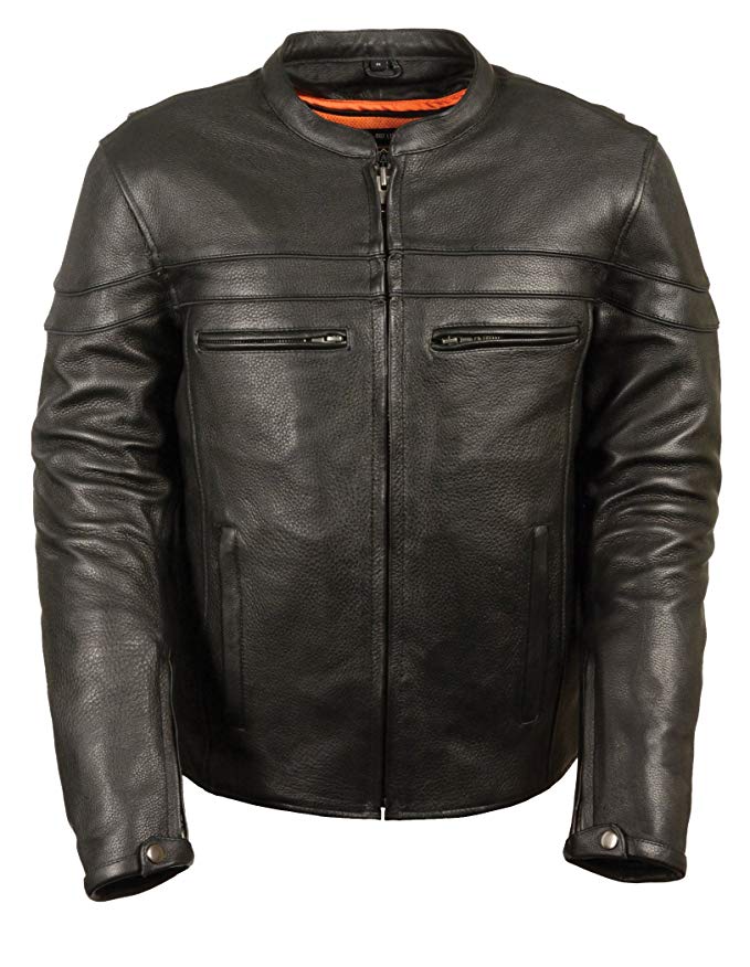 Milwaukee Leather Men's Sporty Scooter Crossover Leather Jacket (Black, XX-Large)