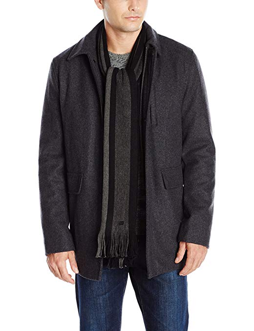 Calvin Klein Men's Wool Scarf Coat