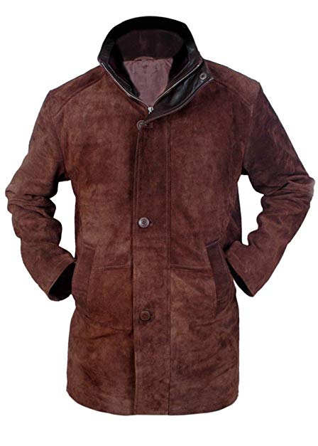 Flesh & Hide F&H Men's Sheriff Walt Longmire Robert Taylor Genuine Leather Coat