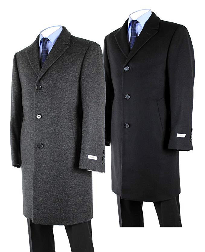 Hathaway Platinum Wool & Cashmere Italian Top Coat for Men