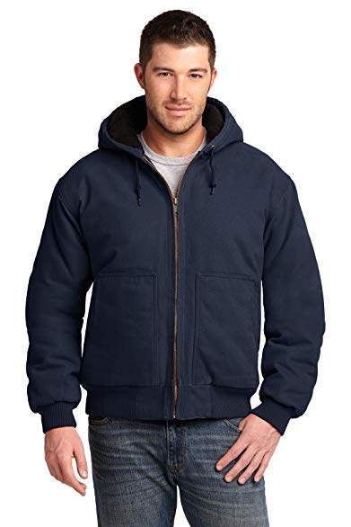 Cornerstone Men's Washed Duck Cloth Insulated Hooded Work Jacket