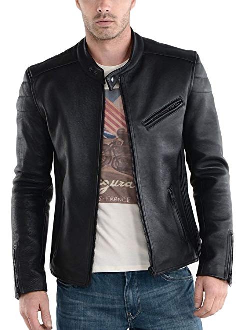 Laverapelle Men's Black Genuine Lambskin Leather Jacket - 1501008