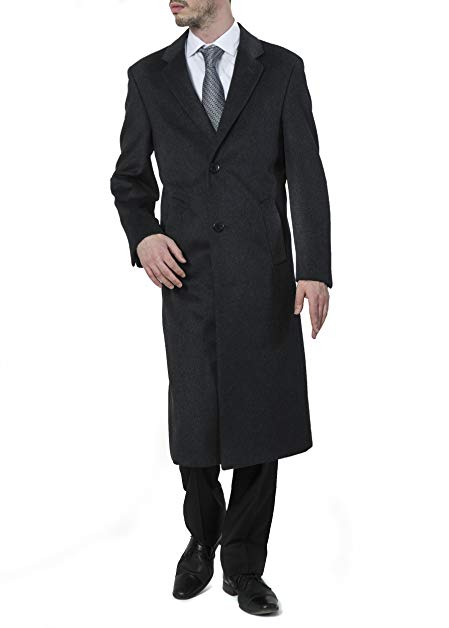 Adam Baker Men's Single Breasted Luxury Wool Full Length Topcoat - Available In Colors