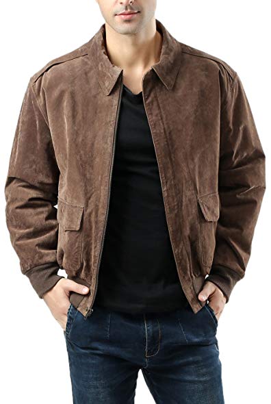 Landing Leathers Men's Air Force A-2 Suede Leather Flight Jacket (Regular & Tall)