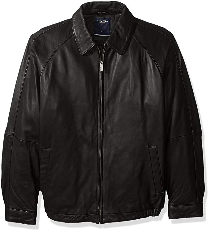 Nautica Men's Big and Tall Lamb Zip-Front Blouson Jacket