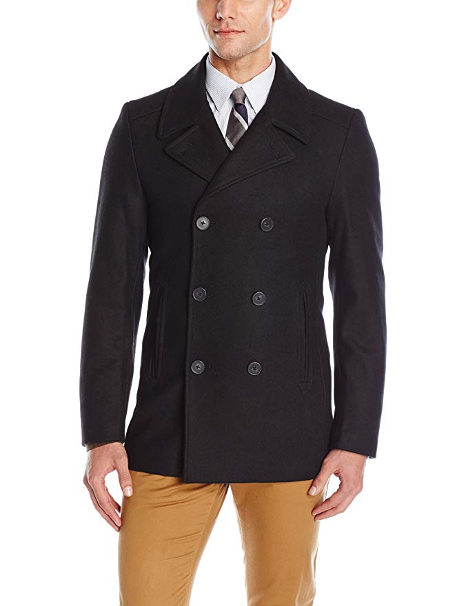 DKNY Men's Classic Peacoat Jacket