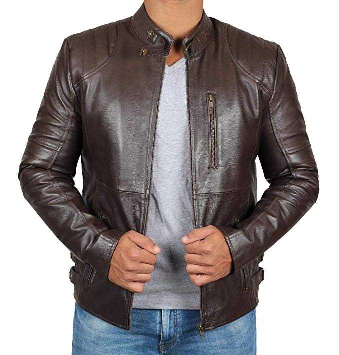 Brown Leather Jacket Men - Genuine Lambskin Mens Leather Jackets