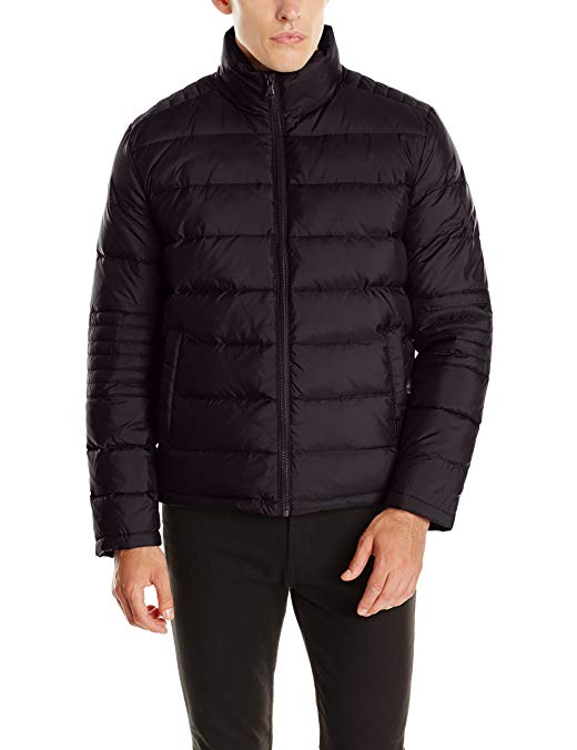 Kenneth Cole New York Men's Puffer Down Jacket with Elbow Stitch