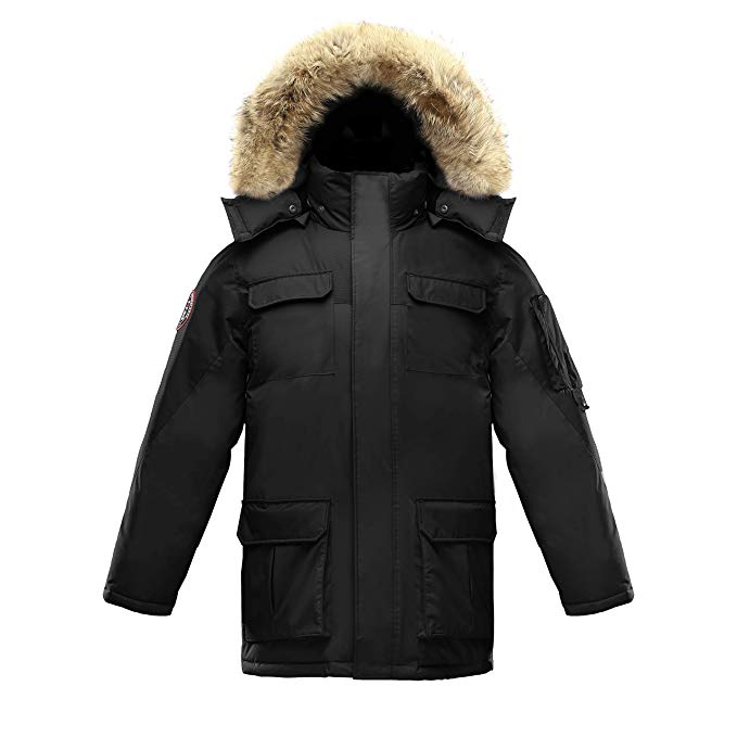 Triple F.A.T. Goose Chenega Mens Goose Down Jacket Parka with Real Coyote Fur