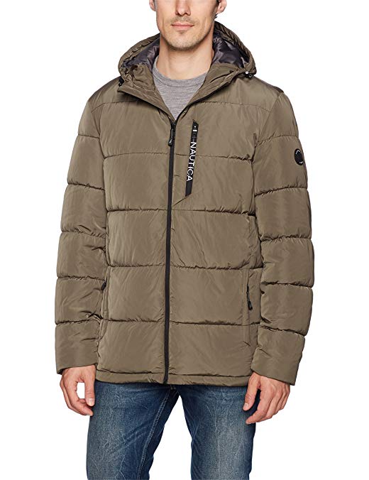 Nautica Men's Quilted Hooded Parka Jacket