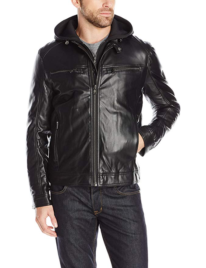 London Men's Lamb Touch Moto Hipster with Inner Hood