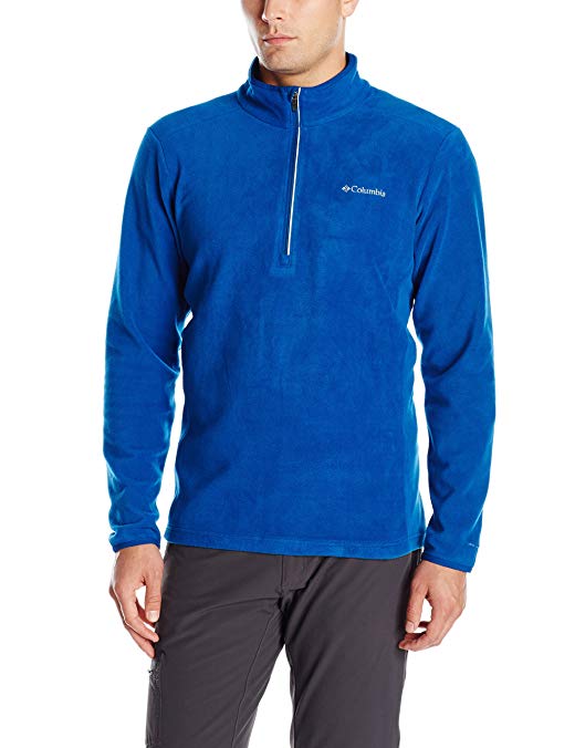 Columbia Sportswear Men's Blue Basin Half-Zip Fleece Pullover Top