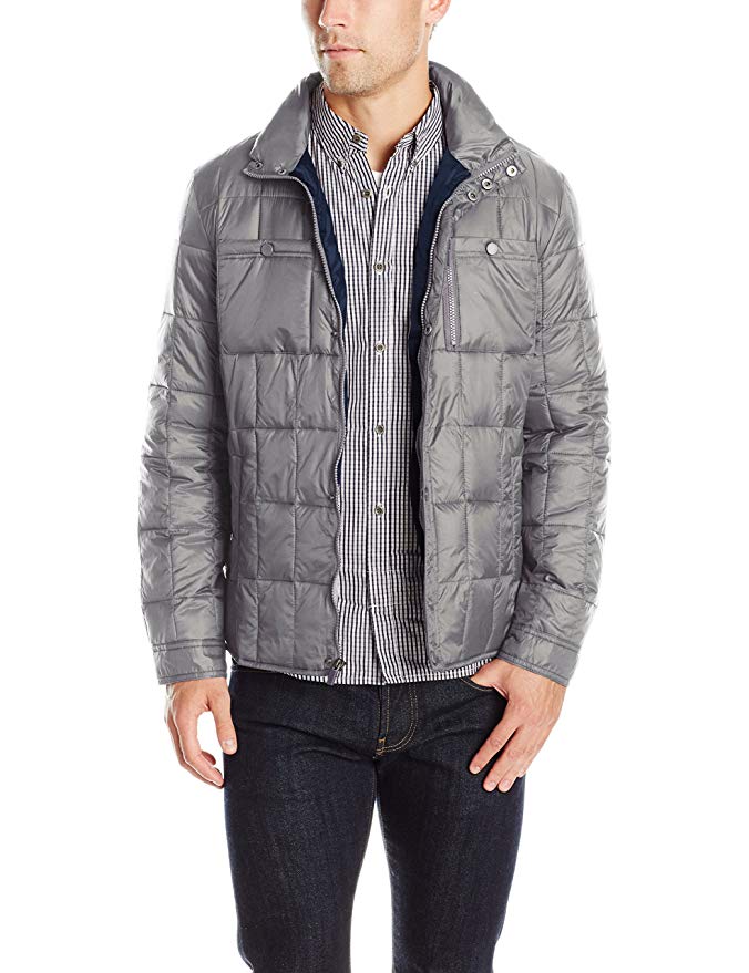 Kenneth Cole New York Men's Box Quilted Faux Down Jacket